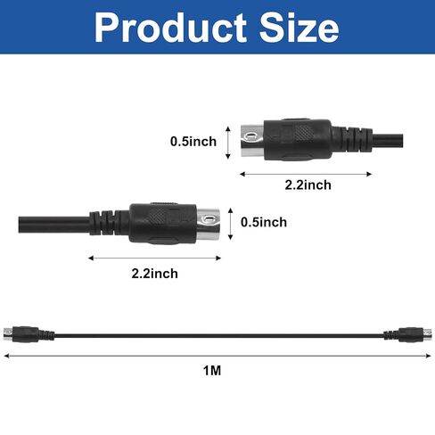 كبل MIDI ، 1 قدم من الذكور إلى الذكور من 5 أسنان من الذكور للوحة مفاتيح MIDI ، البيانو الإلكتروني ، الأسطوانة الإلكترونية ، ناقل حركة عالي السرعة ، متوافق مع معدات الموسيقى ومعدات الاستوديو in Kuwait