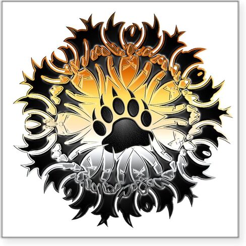 Cafepress Tribal Bear Pride Paw Square Sticker 3 × 3 مربع مربع المصد شارات السيارة in Kuwait