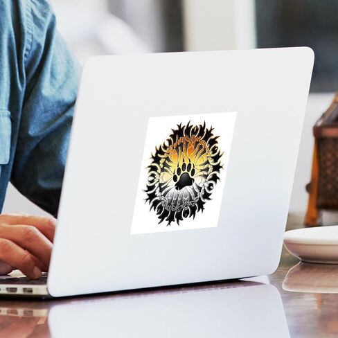 Cafepress Tribal Bear Pride Paw Square Sticker 3 × 3 مربع مربع المصد شارات السيارة in Kuwait