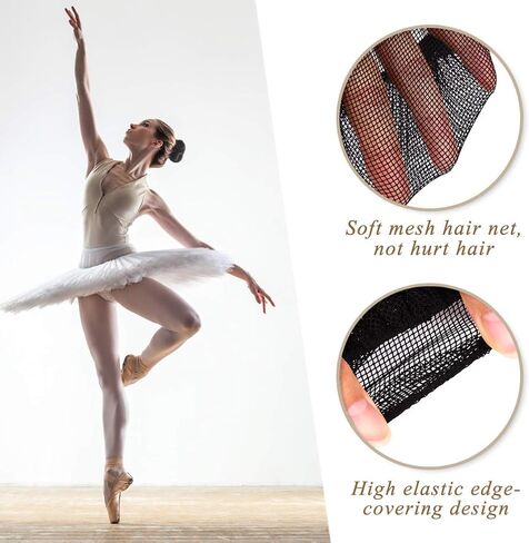 Beaupretty 5pcs Ballet Hair Bun Net Elegant Reusable Black Hair Net stretch mesh Accessory Covers for Women in Saudi Arabia
