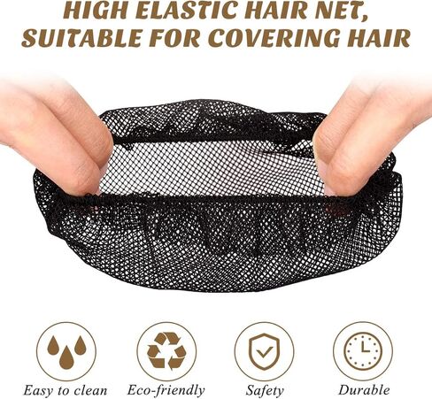 Beaupretty 5pcs Ballet Hair Bun Net Elegant Reusable Black Hair Net stretch mesh Accessory Covers for Women in Saudi Arabia