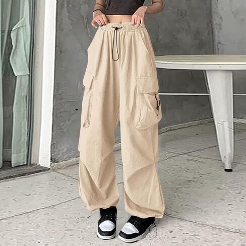 Cargo Pants for Women High Waist Baggy Casual Parachute Trousers Loose Fit Y2K Streetwear with Multi Pockets in Saudi Arabia