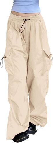Cargo Pants for Women High Waist Baggy Casual Parachute Trousers Loose Fit Y2K Streetwear with Multi Pockets in Saudi Arabia
