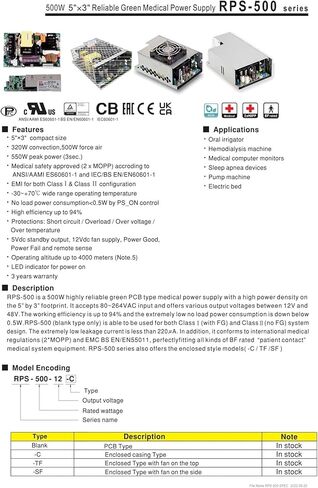 RPS-500 RPS-500-12-C RPS-500-15-C RPS-500-18-C RPS-500-24-C RP-500-27-C RPS-500-36-C RPS-500-48-C (RPS-500-36-C) in Kuwait