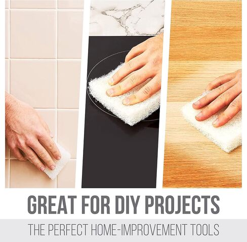 وسادة فرك Multipurpose Tile Doctor - مثالية للحمام ، تنظيف المطبخ والأرضيات - اسفنجة الطبق غير الخشبية ومبرر دش - غير كاشط - (أبيض - واجب الضوء ، 6 حزمة) in Saudi Arabia