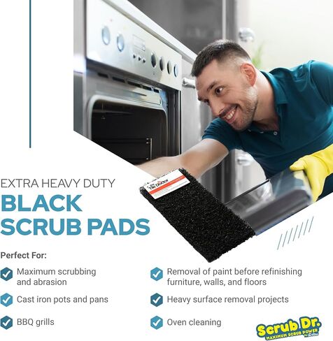 The Tile Doctor Multipurpose Scrub Pad - Ideal for Bathroom, Kitchen & Floor Cleaning - Non-Scratch Dish Sponge & Shower Scrubber - Non Abrasive - (White - Light Duty, 6 Pack) in Saudi Arabia