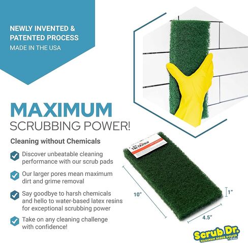 وسادة فرك Multipurpose Tile Doctor - مثالية للحمام ، تنظيف المطبخ والأرضيات - اسفنجة الطبق غير الخشبية ومبرر دش - غير كاشط - (أبيض - واجب الضوء ، 6 حزمة) in Saudi Arabia