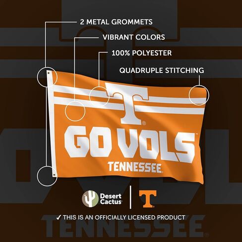 Desert Cactus University of Tennessee Flag Knoxville Volteers Vols UT Banners 100 ٪ Polyester Indoor Outdoor 3X5 FET SPARS (Design D) in Saudi Arabia