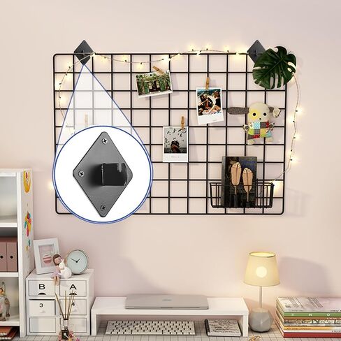 Kokone Gridwall Mount Brackets 32 Pcs Grid Wall Mount Bracket with Screws for Gridwalls, Slatgrids, Grid Panels Black Metal Grid Wall Panels Bracket Garage,Home in Saudi Arabia