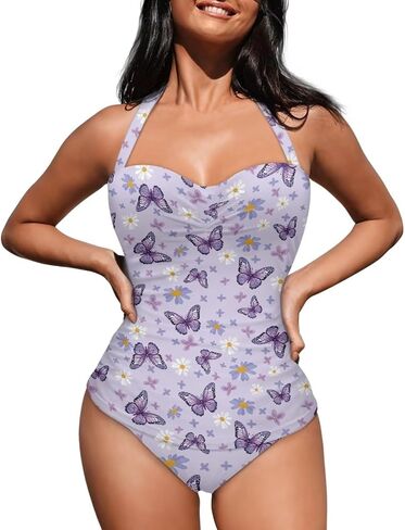 One Piece Swimsuit Women's Cosy Swimwear with Halter Strap Bathing Suit Monokini for Ladies Swimming Surfing in Saudi Arabia
