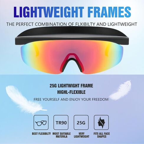 Wide Hat Brimmed cycling sunglasses, Sport Running Sunglasses Women Men Teens Cycling Sun Glasses in Saudi Arabia