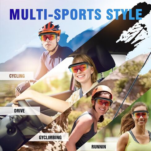 Wide Hat Brimmed cycling sunglasses, Sport Running Sunglasses Women Men Teens Cycling Sun Glasses in Saudi Arabia