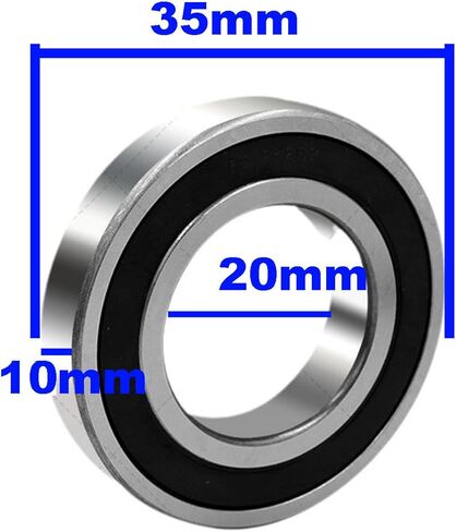 محمل 20mmx35mmx10mm ، 20x35x10-2rs ، 20x35x10mm ، محامل كرات الأخدود العميقة مع درع مطاطي باللون الأسود ، أخدود سينغيل ، مادة الصلب الكروم ، GCR15 in Kuwait