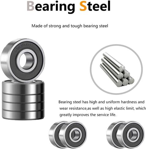 QinDa IND 6203 2RS Bearing - Bearing Steel and Double Rubber Sealed Miniature deep Groove Ball Bearings 0.67x1.57x0.47in 16 PCS, Double Seal, for Motor,Wheels,Industrial Equipment, etc. in Saudi Arabia