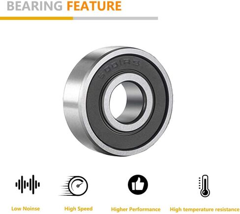 QinDa IND 6203 2RS Bearing - Bearing Steel and Double Rubber Sealed Miniature deep Groove Ball Bearings 0.67x1.57x0.47in 16 PCS, Double Seal, for Motor,Wheels,Industrial Equipment, etc. in Saudi Arabia