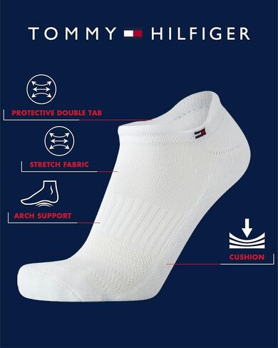 Tommy Hilfiger Mens No Show Socks - 6 Pack Performance Cushion Arch Support Low Cut Tab Ankle Socks for Men (Shoe Size 7-12) in Saudi Arabia