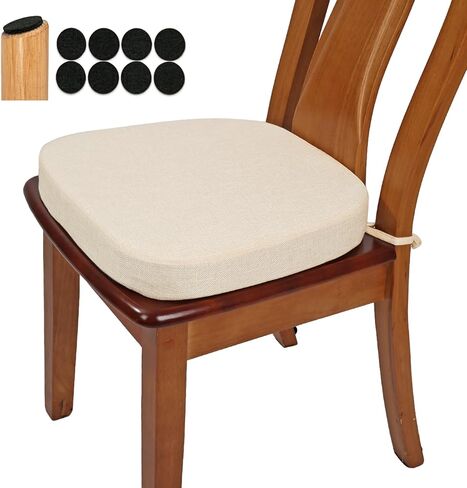 شراء سميكة سميكة 2.5 بوصة وسادة كرسي الطعام المنسوجة منسوجة ، وسادة كرسي مريحة الرغوة عالية الكثافة U للمطبخ ، وسادة المقعد الداخلي المقاوم للانزلاق (قطعة واحدة ، رمادي داكن) in Kuwait