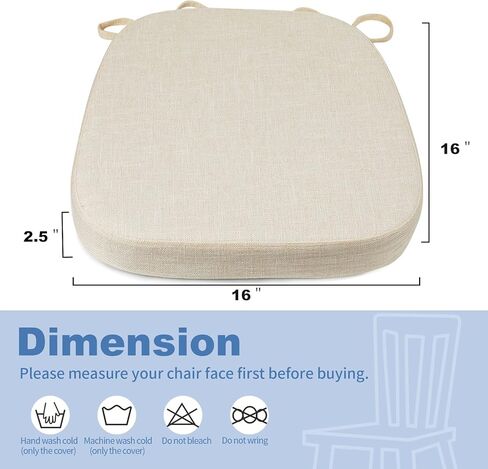 شراء سميكة سميكة 2.5 بوصة وسادة كرسي الطعام المنسوجة منسوجة ، وسادة كرسي مريحة الرغوة عالية الكثافة U للمطبخ ، وسادة المقعد الداخلي المقاوم للانزلاق (قطعة واحدة ، رمادي داكن) in Kuwait