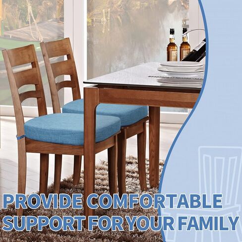 BUYUE Thickened 2.5" Friendly Woven Fabric Dining Chair Cushion, U-Shape High Density Foam Comfortable Chair Pad for Kitchen, Slip Resistant Indoor Seat Cushion (1 Piece, Dark Gray) in Saudi Arabia