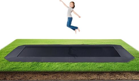 Avyna Premium Rectangle In-Ground Trampoline ، 10 × 14 قدمًا ، 10 × 17 قدمًا ، 12x18 قدمًا-الترامبولين في الهواء الطلق للأطفال والبالغين مع ميزات السلامة المتقدمة in Saudi Arabia