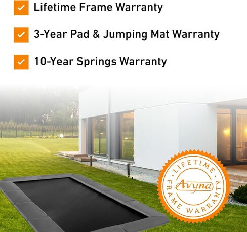 Avyna Premium Rectangle In-Ground Trampoline ، 10 × 14 قدمًا ، 10 × 17 قدمًا ، 12x18 قدمًا-الترامبولين في الهواء الطلق للأطفال والبالغين مع ميزات السلامة المتقدمة in Saudi Arabia