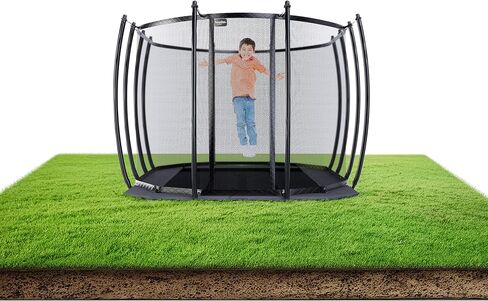 Avyna Premium Rectangle In-Ground Trampoline ، 10 × 14 قدمًا ، 10 × 17 قدمًا ، 12x18 قدمًا-الترامبولين في الهواء الطلق للأطفال والبالغين مع ميزات السلامة المتقدمة in Kuwait