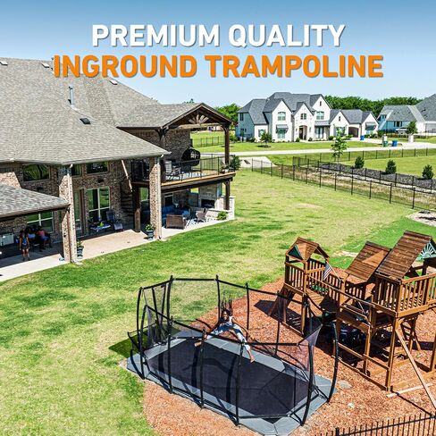Avyna Premium Rectangle In-Ground Trampoline ، 10 × 14 قدمًا ، 10 × 17 قدمًا ، 12x18 قدمًا-الترامبولين في الهواء الطلق للأطفال والبالغين مع ميزات السلامة المتقدمة in Kuwait