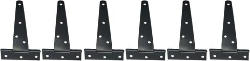 6pcs 5 Inch T Strap Shed Hinges, Galvanizing Iron Barn Door Gates Hinges Slotted Bearing Door Triangular Hinge, for Cabinet Doors, Sgates in Saudi Arabia