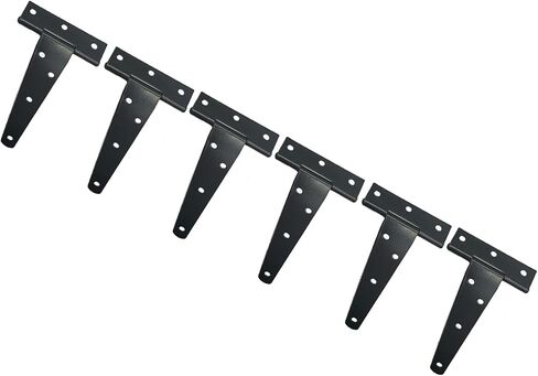6pcs 5 Inch T Strap Shed Hinges, Galvanizing Iron Barn Door Gates Hinges Slotted Bearing Door Triangular Hinge, for Cabinet Doors, Sgates in Saudi Arabia