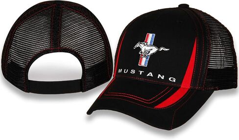 Ford Mustang 6 Panel Black Washed Mesh Hat/Cap with Adjustable Closure in Saudi Arabia