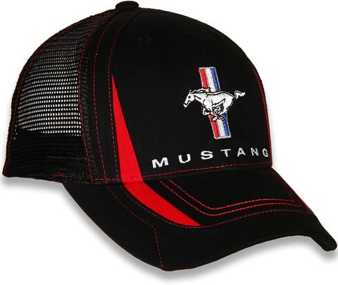 Ford Mustang 6 Panel Black Washed Mesh Hat/Cap with Adjustable Closure in Saudi Arabia