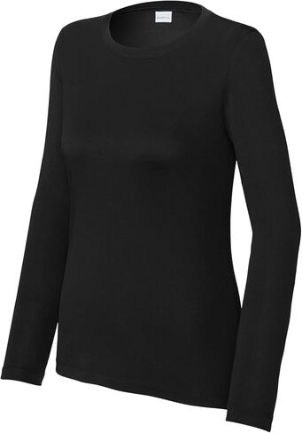 SPORT-TEK Women's Posi-UV Pro Long Sleeve Tee | Athletic Fit Workout T-Shirt, Lightweight Gym Clothing in Saudi Arabia