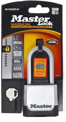 Master Lock M176XDLH 2 "Magnum Zinc Die-Cast Bodlock with 2" Stackle ؛ مزيج أو مفتاح in Kuwait