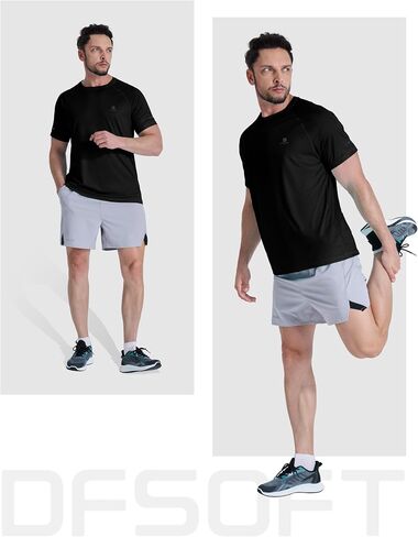Men's Short Sleeve Workout Shirts Quick Dry Lightweight T-Shirts Gym Running Athletic Tshirt for Summer in Saudi Arabia