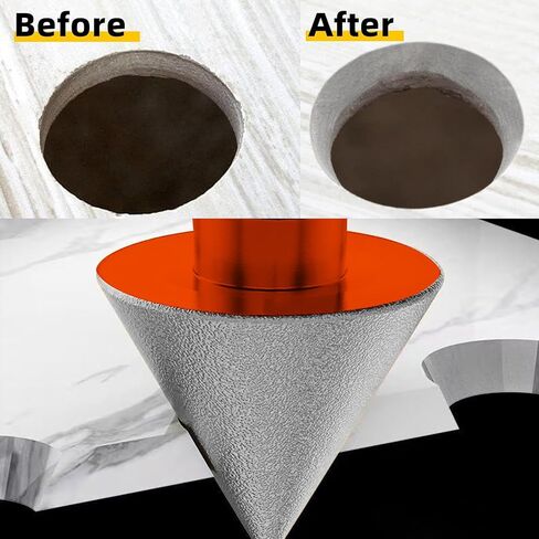3 Pcs Diamond Beveling Chamfer Bits Set - 50mm Chamfer Bevel Tool, 25mm Drill Tool & 5/8-11 Adapter, for Drilling Enlarging Trimming Holes in Tile, Granite, Marble, Stone in Saudi Arabia