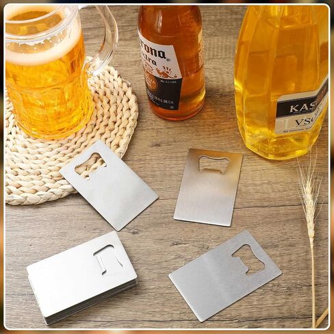 Nuogo 100 Pcs Stainless Steel Card Bottle Openers Bulk Metal Card Beer Openers Groomsmen Wallet Bottle Opener for Wedding Party Bridesmaid Favors Gifts (Black) in Saudi Arabia