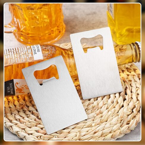 Nuogo 100 Pcs Stainless Steel Card Bottle Openers Bulk Metal Card Beer Openers Groomsmen Wallet Bottle Opener for Wedding Party Bridesmaid Favors Gifts (Black) in Saudi Arabia
