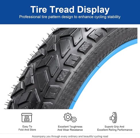 20x4.0 (102-406) Electric Bike Tire 20 inch Fat E-Bicycle tire Suitable for 20x4 20 X 4.0 MTB/E-Bike Folding Replacement All-Terrain Directional Tread Fat Bike Tire (Single) in Saudi Arabia