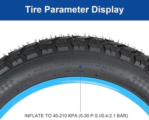 20x4.0 (102-406) Electric Bike Tire 20 inch Fat E-Bicycle tire Suitable for 20x4 20 X 4.0 MTB/E-Bike Folding Replacement All-Terrain Directional Tread Fat Bike Tire (Single) in Saudi Arabia