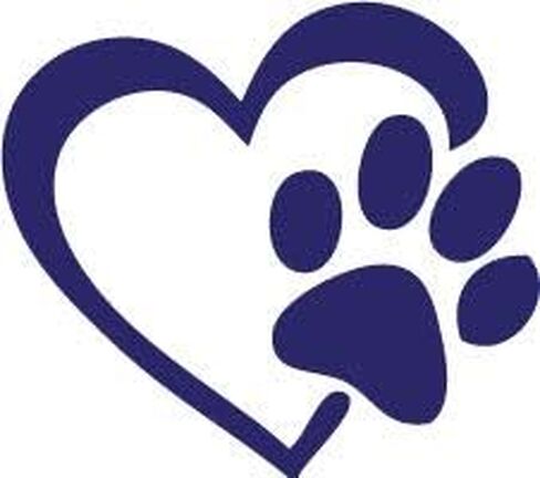 Decaltor Silver Heart with Dog Paw Puppy Love Decal Vinyl Sticker | Cars Trucks Walls Laptop | 5 'x 5' ' in Kuwait