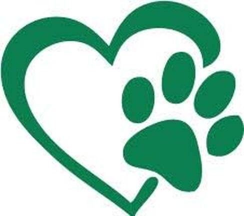 Decaltor Silver Heart with Dog Paw Puppy Love Decal Vinyl Sticker | Cars Trucks Walls Laptop | 5 'x 5' ' in Kuwait