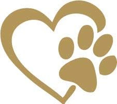Decaltor Silver Heart with Dog Paw Puppy Love Decal Vinyl Sticker | Cars Trucks Walls Laptop | 5 'x 5' ' in Kuwait