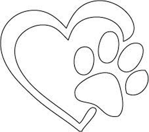 Decaltor Silver Heart with Dog Paw Puppy Love Decal Vinyl Sticker | Cars Trucks Walls Laptop | 5 'x 5' ' in Kuwait