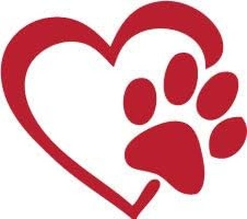 Decaltor Silver Heart with Dog Paw Puppy Love Decal Vinyl Sticker | Cars Trucks Walls Laptop | 5 'x 5' ' in Kuwait