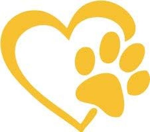 Decaltor Silver Heart with Dog Paw Puppy Love Decal Vinyl Sticker | Cars Trucks Walls Laptop | 5 'x 5' ' in Kuwait