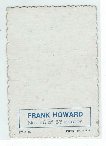 Frank Howard 1969 Topps Deckle Edge Card #16 of 33 Photos Washington Senator - MLB Motoprooged Cardsball Cards in Saudi Arabia