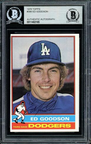 Ed Goodson Autographed 1976 Topps Card #386 Los Angeles Dodgers Beckett BAS #11482165 - Baseball Slabbed Autographed Cards in Saudi Arabia