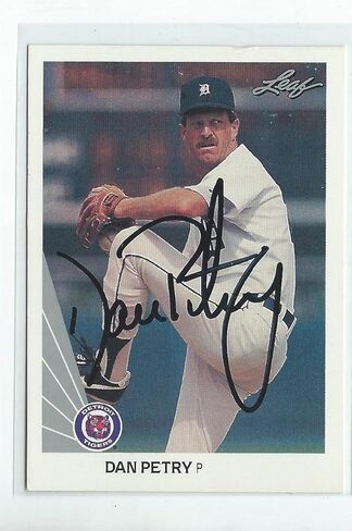 Dan Petry Signed 1990 Leaf Card #508 - MLB Autographed Baseball Cards in Saudi Arabia