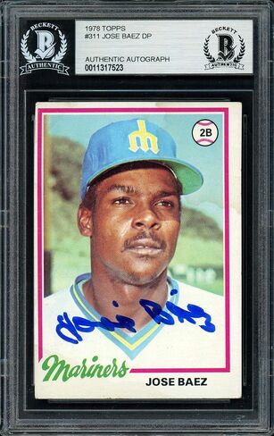 Jose Baez Autographed 1978 Topps Rookie Card #311 Seattle Mariners Beckett BAS #11317523 - Baseball Slabbed Autographed Cards in Saudi Arabia