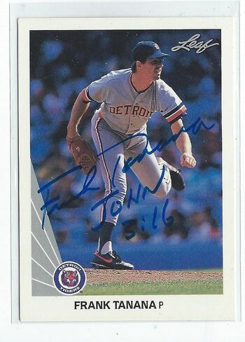 Frank Tanana Signed 1990 Leaf Card #87 - MLB Autographed Baseball Cards in Saudi Arabia